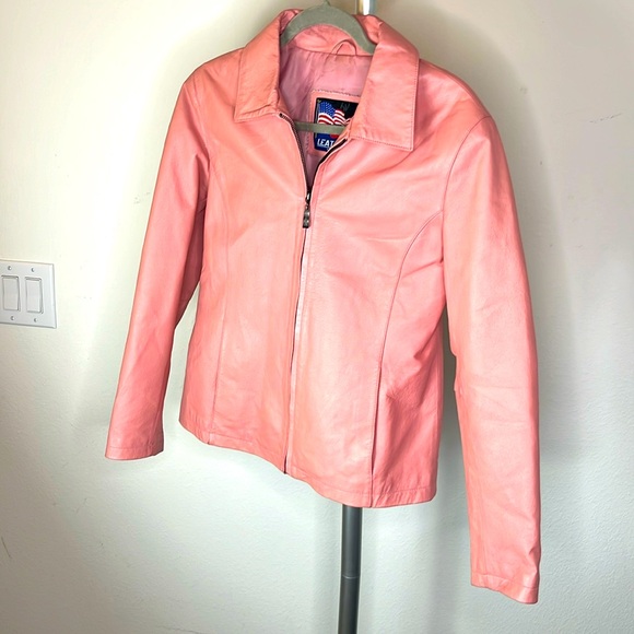 USA leather size medium leather jacket with pockets vintage mint condition - Picture 1 of 10